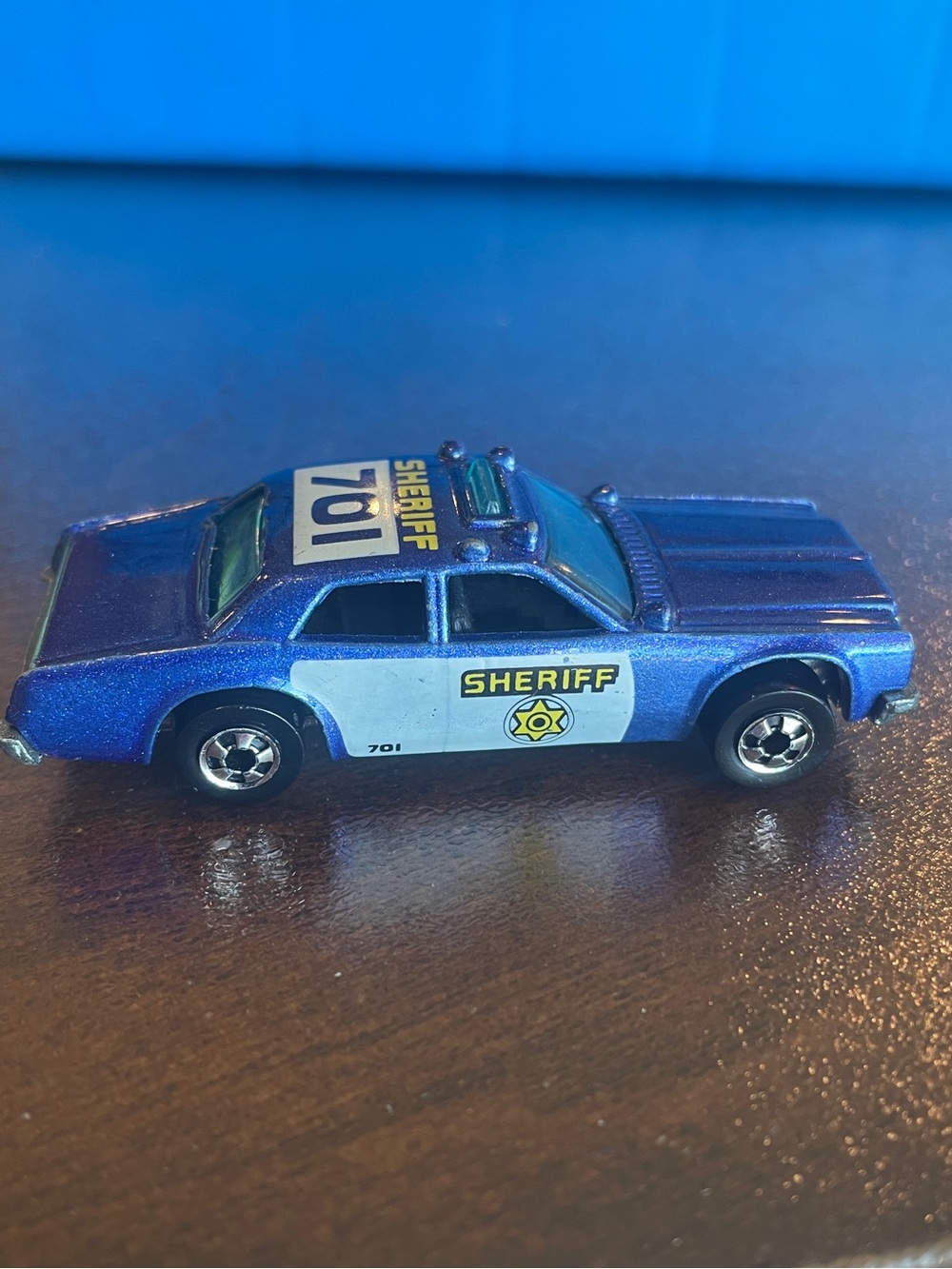 Vintage 1977 Hot Wheels #701 Sheriff Patrol Police Car #2019 Malaysia Blue